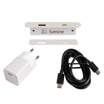 USB-розетка овальная Lumine PULSE, 2xUSB A+C (30W), белый 231671 фото