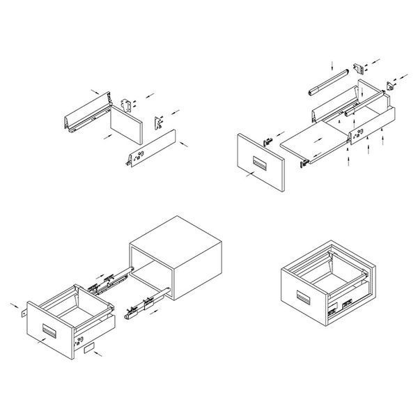Кріплення релінгу і задньої стінки для ящика Muller Box Profi line білий 117924 фото