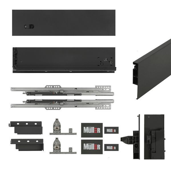 Комплект для внутрішньої шухляди Muller Box profi line 3D L=500 Н=127 антрацит 194479 фото