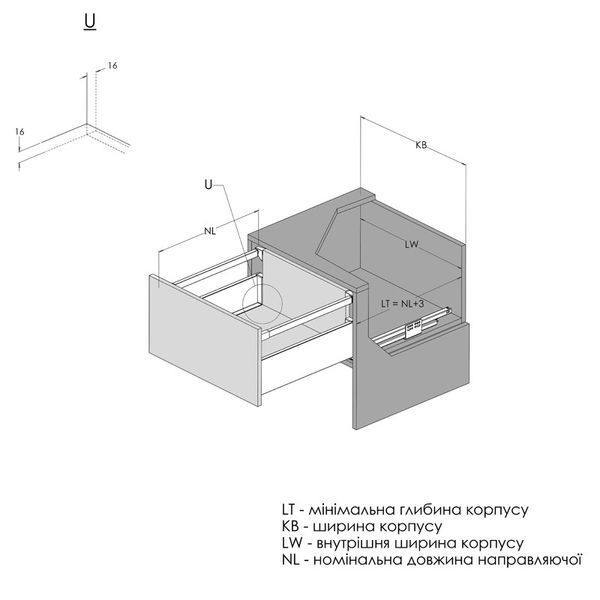 Комплект для ящика Muller Box profi line 3D L=500 Н=127 (+1 рейлинг) белый 194538 фото