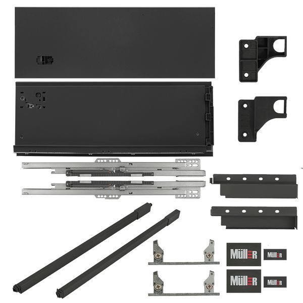 Комплект для шухляди Muller Box profi line 3D L=450 Н=178 (+1 релінг) антрацит 194510 фото