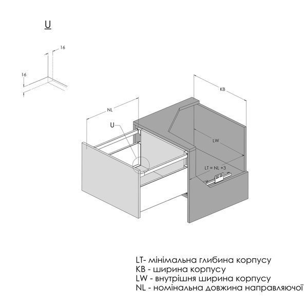 Комплект для ящика Muller Box profi line 3D L=400 Н=178 (+1 рейлинг) белый 194500 фото